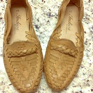 Brand new tan mexican slip-ons